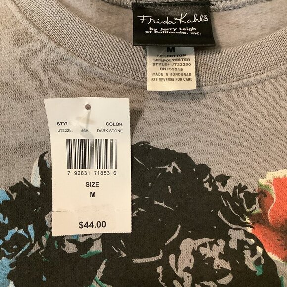 Frida-Kahlo Size Medium Sweatshirt Women’s Sleeve Gray Taupe. New With Tags - Picture 5 of 5